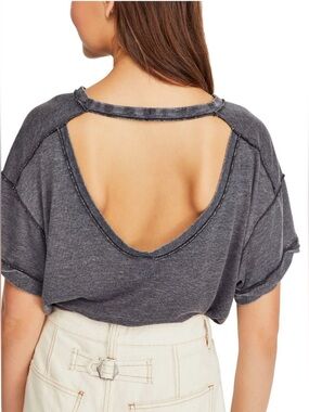 Free People All Mine Tee in Gray, Size M